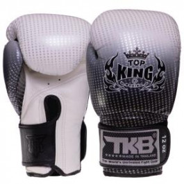 Top King Рукавички боксерські шкіряні Super Star TKBGSS-01 / розмір 8oz, чорний/срібний
