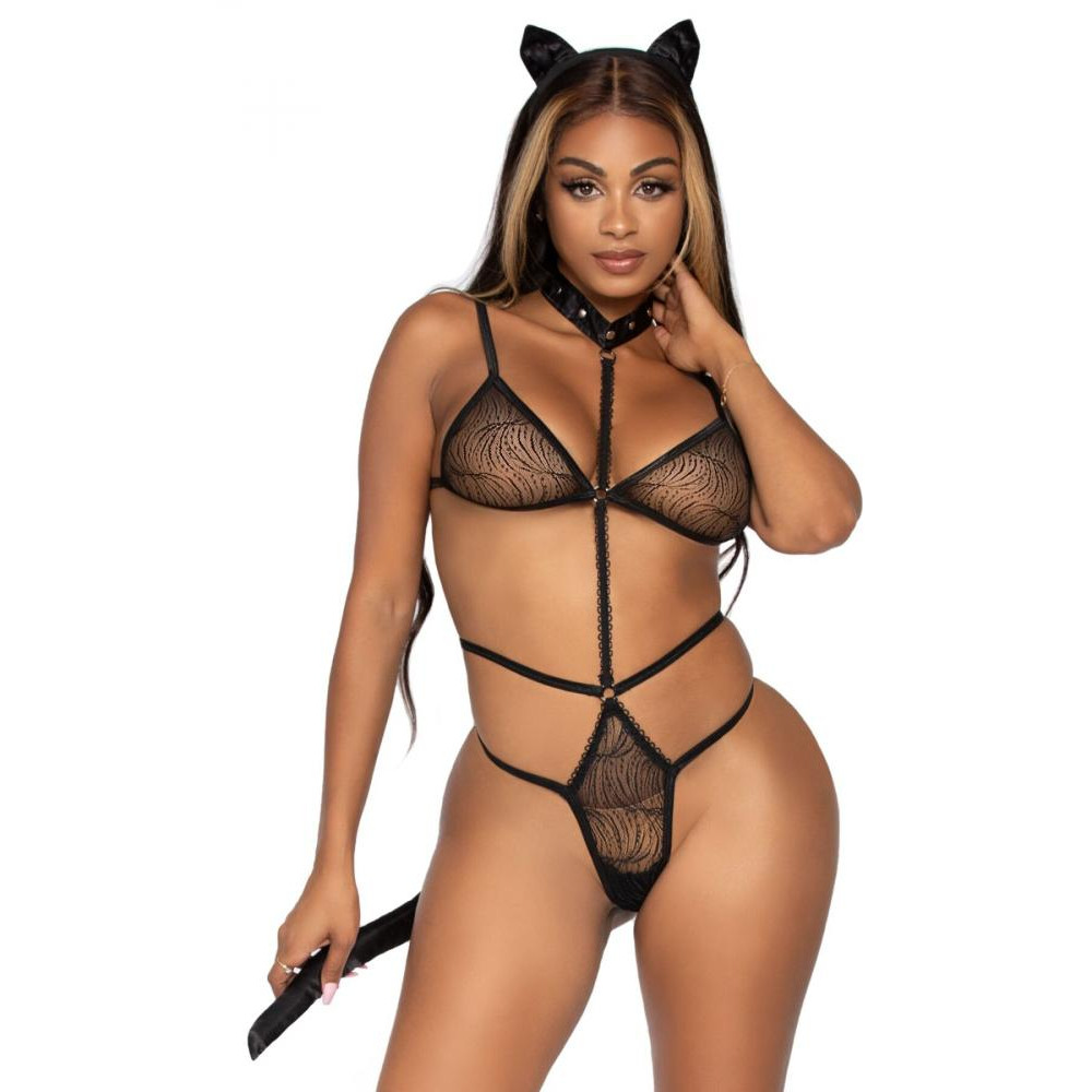 Leg Avenue Еротичний костюм кішки  Roleplay Sex Kitten One size Black (SO8601) - зображення 1