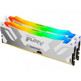   Kingston FURY 64 GB (2x32GB) DDR5 6400 MHz Renegade Silver/White RGB (KF564C32RWAK2-64)