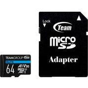   TEAM 64 GB microSDXC UHS-I (U3) V30 A1Team Elite + SD-адаптер (TEAUSDX64GIV30A103)