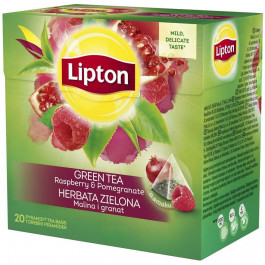   Lipton Чай зелений  Raspberry&Pomegranate, 20 пакетиків (917455) (8712100637810)