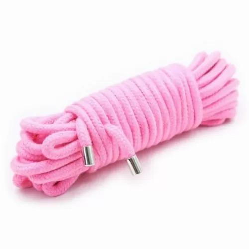 DS Fetish Мотузка для зв&#39;язування 5 метрів, наконечники метал, рожева (361315011) - зображення 1