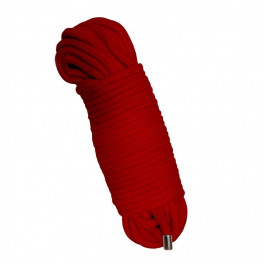 DS Fetish Мотузка для зв&#39;язування 20 метрів, наконечники метал, червона (362030011)