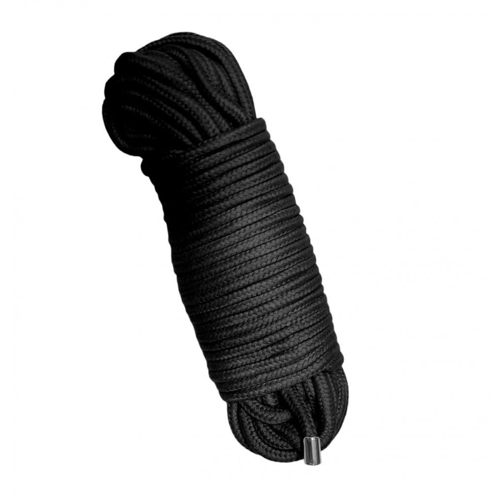 DS Fetish Мотузка для зв&#39;язування 20 метрів, наконечники метал, чорна (362430011) - зображення 1