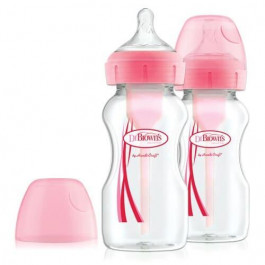 Dr. Brown's Антиколиковая бутылочка Options+, 270 мл, розовый, 2 шт. (WB92601-ESX)