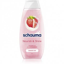 Schwarzkopf Schauma Nourish & Shine зміцнюючий шампунь для пошкодженого волосся з ароматом полуниці 400 мл