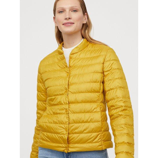 H&M Пуховик осінній короткий жіночий  0755363_007 L Жовтий (СА2000001716717) - зображення 1