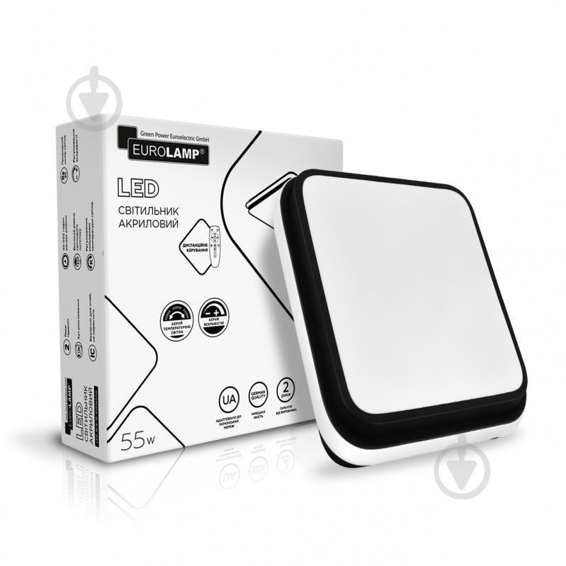 EUROLAMP Світильник світлодіодний  квадрат A51 55 Вт білий 3000-6500 К LED-ALS-55-A51(black) - зображення 1