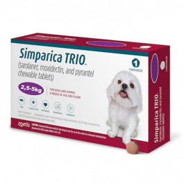 Zoetis Жевательные таблетки Simparica TRIO 2.5 - 5 кг 3 шт (5414736055640)