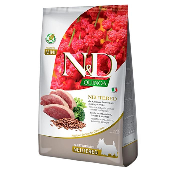 Farmina N&D Quinoa Neutered Mini Duck, Brocoli & Asparagus Neutered 7 кг 179485 - зображення 1