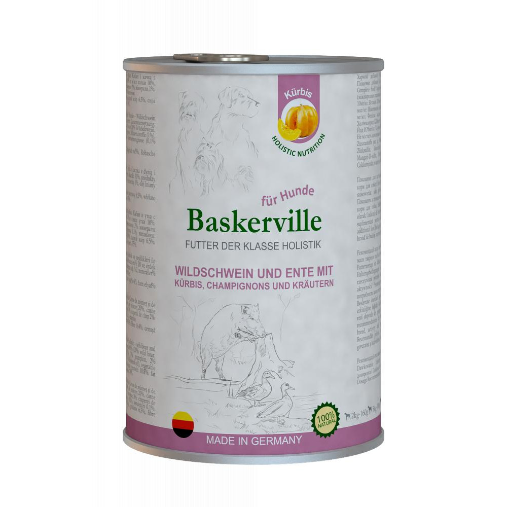 Baskerville Утка и кабан с тыквой и зеленью 800 г 21561 - зображення 1