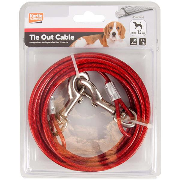 Karlie-Flamingo Tie Out Cable - поводок кабельный Карли-Фламинго для собак (506969) - зображення 1