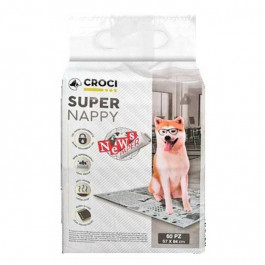 Croci Пеленки  Super Nappy для собак, принт газета, 57x54 см, 30 шт (C6028720)