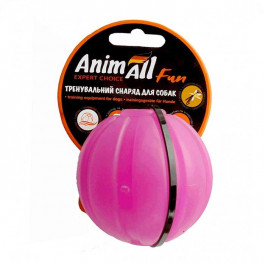 AnimAll Игрушка Fun тренировочный мяч для собак, 7 см, коралловая (130205)