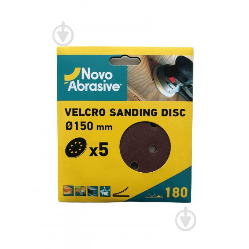 Novo Abrasive 150мм Р180 5шт (NASD8150180) - зображення 1