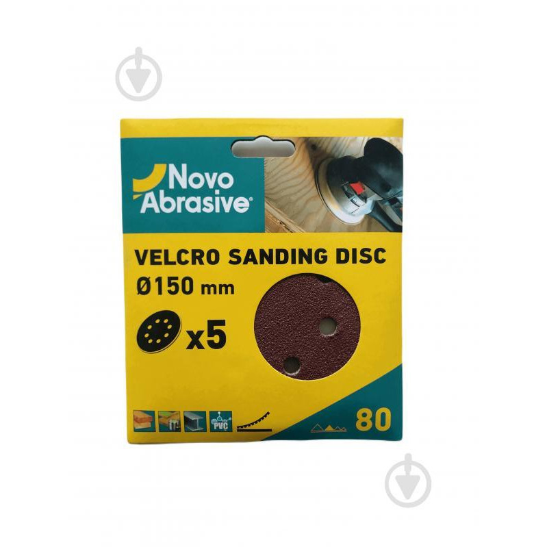 Novo Abrasive 150мм Р80 5шт (NASD815080) - зображення 1