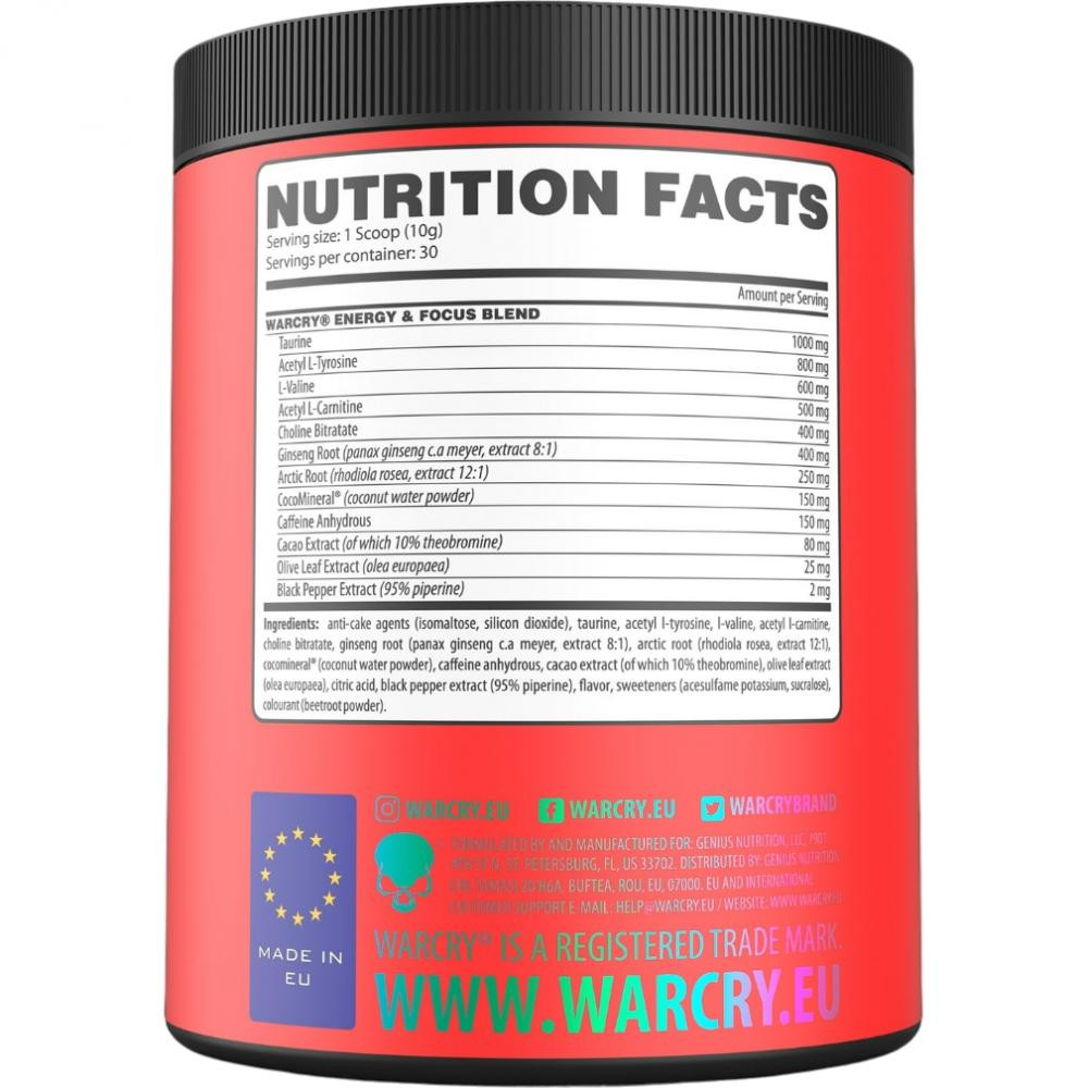 Genius Nutrition Warcry Energy 300 g /30 servings/ Sour Watermelon - зображення 1