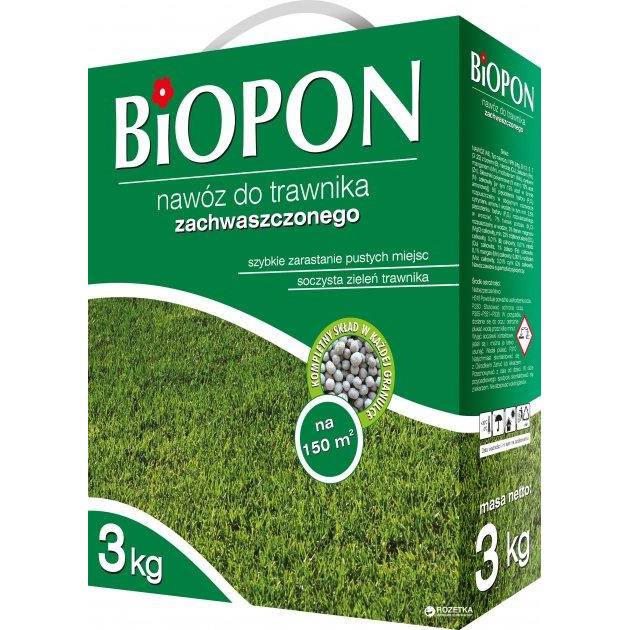 Biopon Удобрение гранулированное для газона с сорняками 3 кг (5904517146471) - зображення 1
