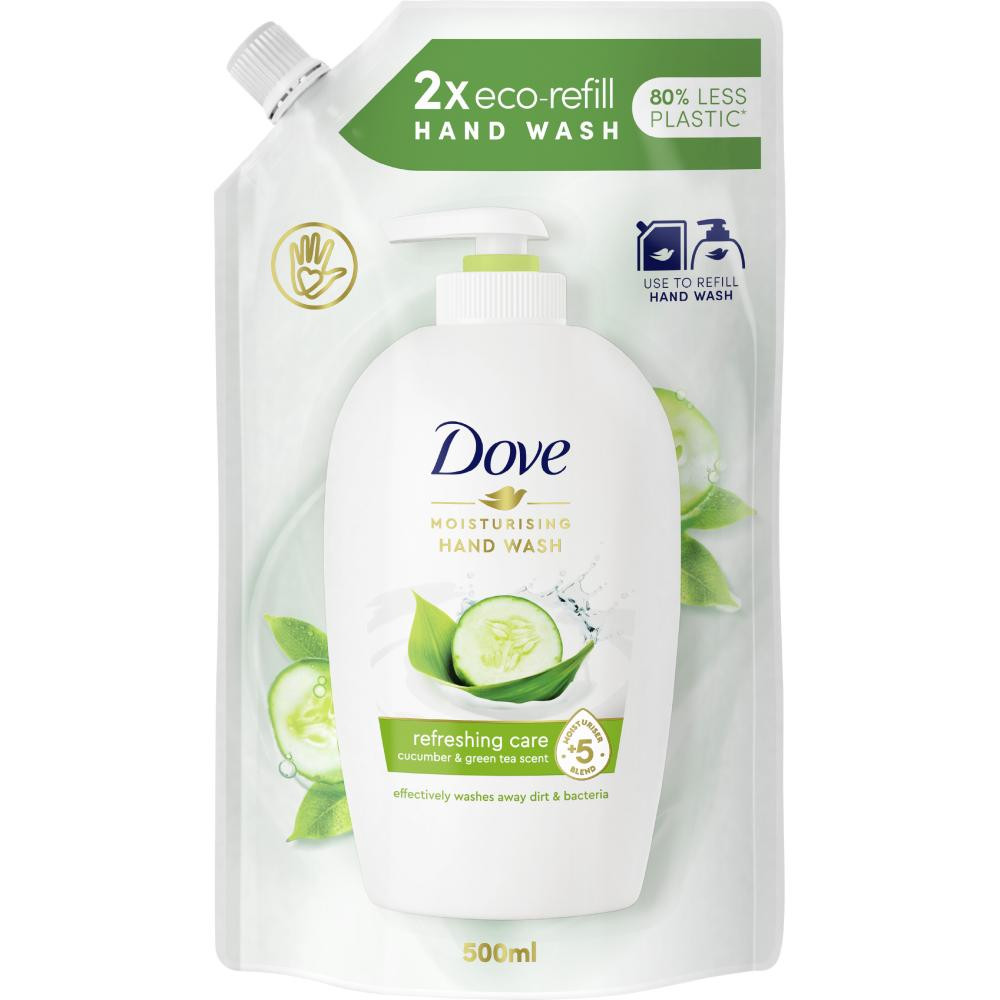 Dove Рідке крем-мило  Cucumber & Green Tea Scent 500 мл - зображення 1