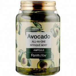 FarmStay Сыворотка для лица  Avocado All-in-one Intensive Moist Ampoule Все в одном с авокадо 250 мл (8809480