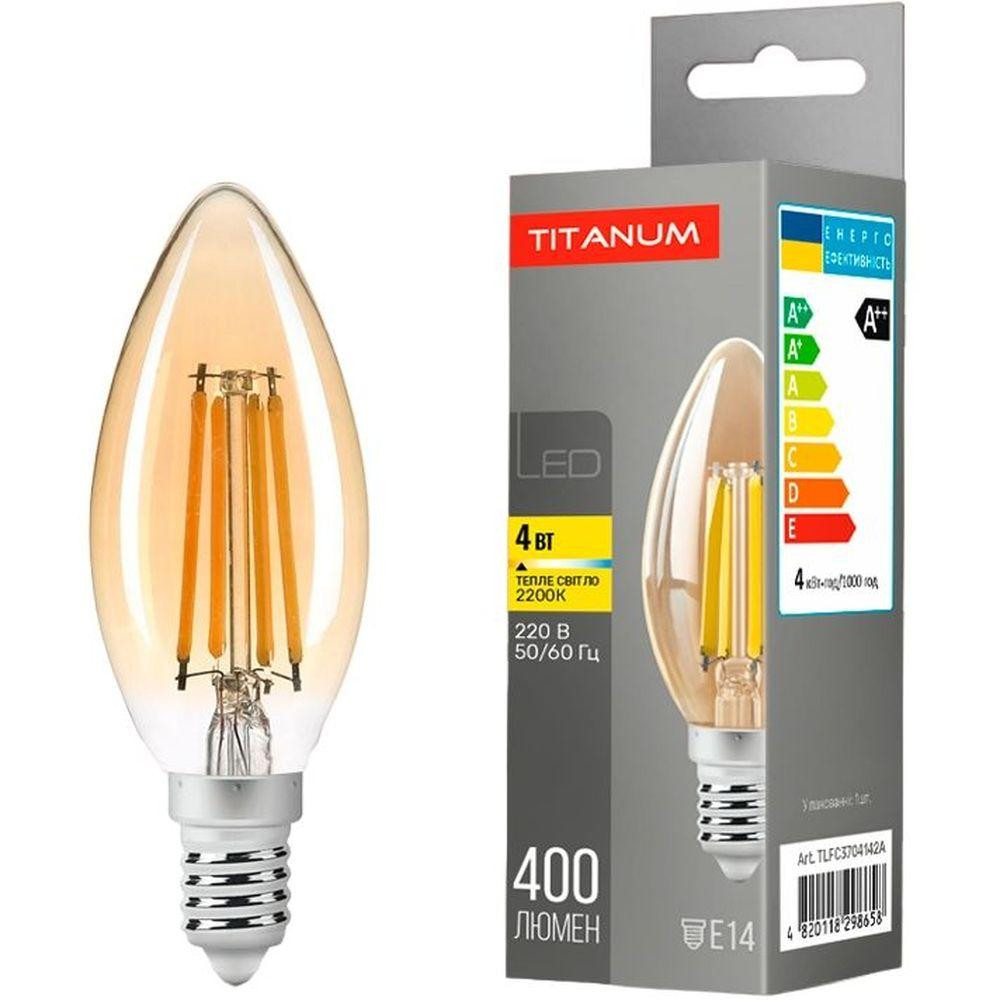 TITANUM LED Filament C37 4W E14 2200K бронза (TLFC3704142A) - зображення 1