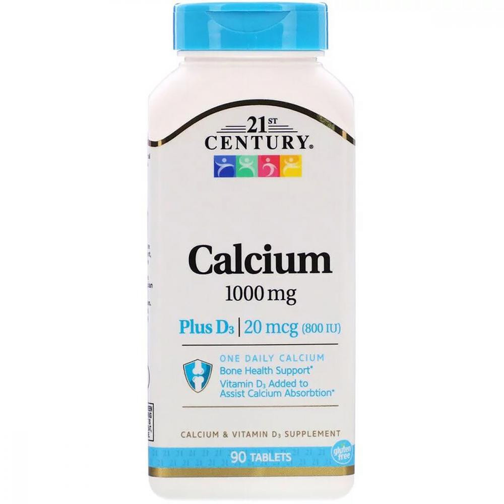 21st Century Кальцій з вітаміном D3 (CALCIUM) 1000 мг 90 таблеток - зображення 1