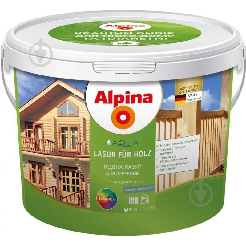 Alpina Aqua Lasur fur Holz 2.5 л - зображення 1