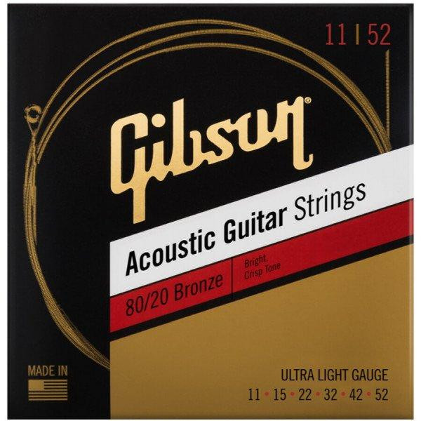 Gibson SAG-BRW11 80/20 BRONZE ACOUSTIC GUITAR STRING ULTRA-LIGHT - зображення 1