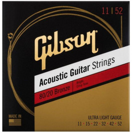   Gibson SAG-BRW11 80/20 BRONZE ACOUSTIC GUITAR STRING ULTRA-LIGHT