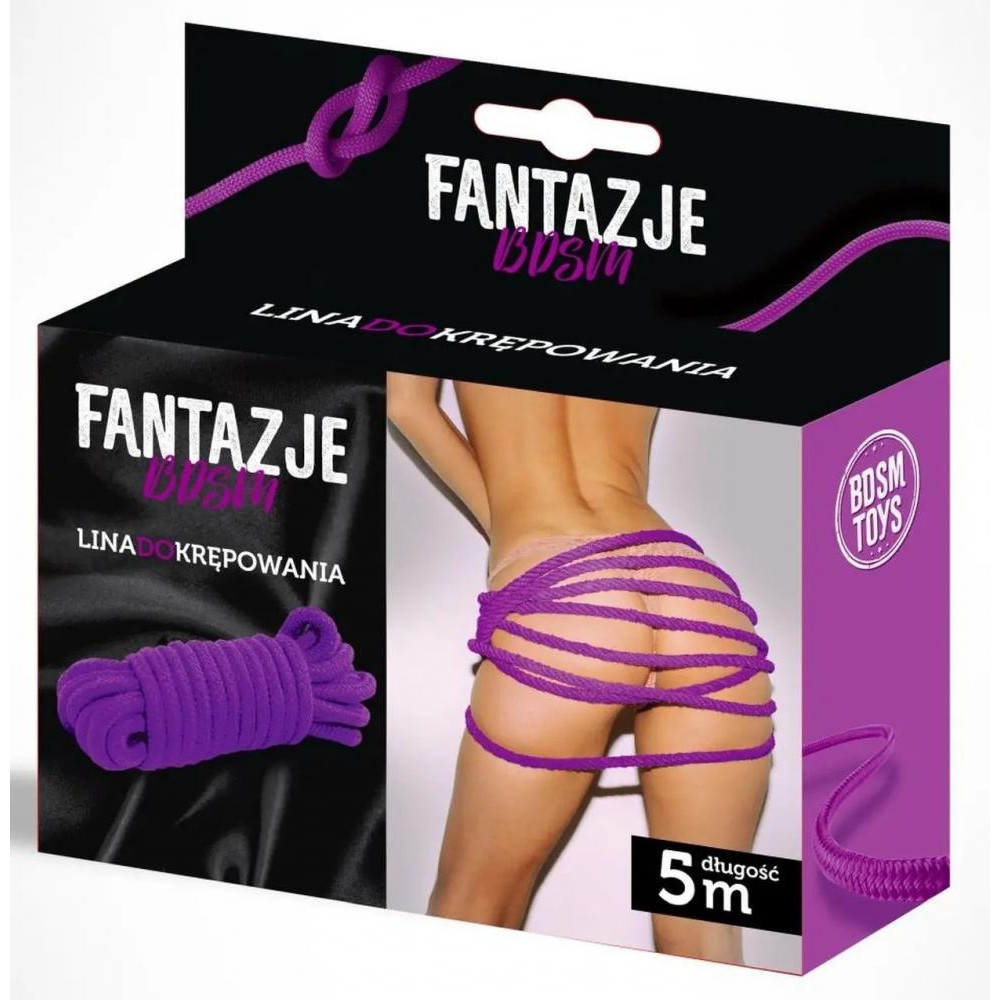  Мотузка для зв'язування Grammi Fantazje BDSM Toys 5m Purple (2900116) (2900116) - зображення 1