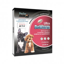 AnimAll Антигельмінтний препарат VetLine DeWorm Ultra для собак та цуценят до 5 кг 2 т 179766 (4820275970626