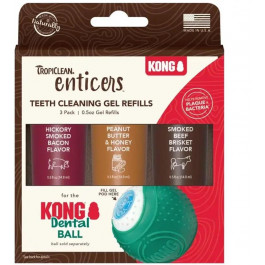 TropiClean Enticers Kong - Набор гелей з різними смаками для кульки Конг для собак 3х14.8 мл (005976)
