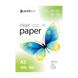 PrintPro 180г/мВІ, A3, 100л, глянцевая (PGE180100A3)