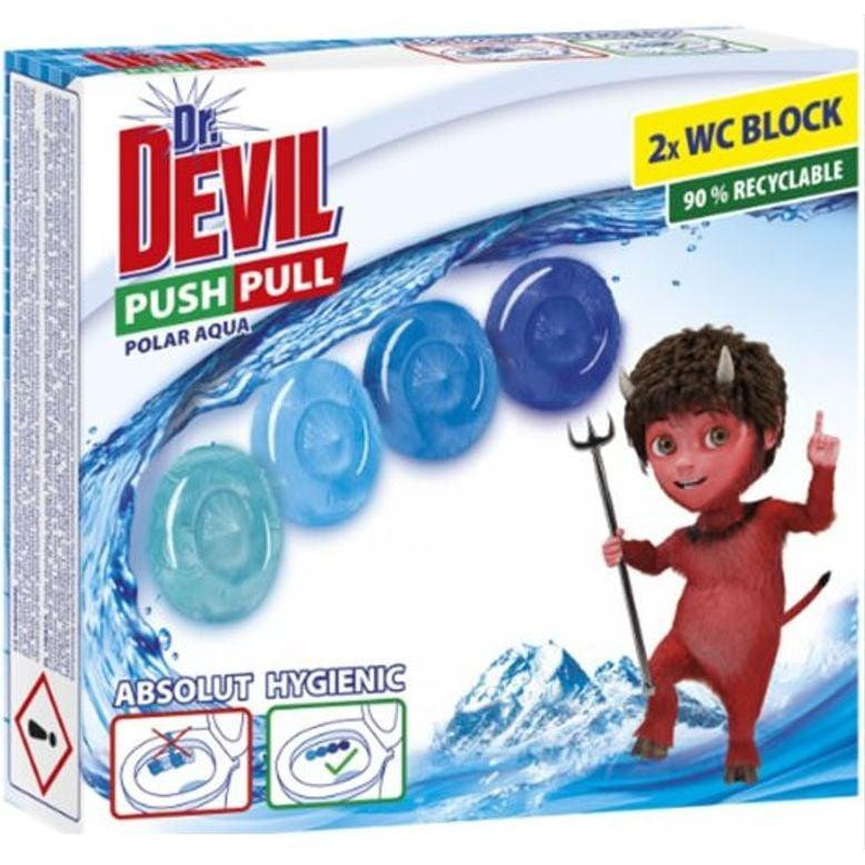 Dr.Devil Гелеві кульки без кошика для унітазу Dr.DevilL WC Push Pull Gel Полярна вода 20 г х 2 шт (8595025835 - зображення 1