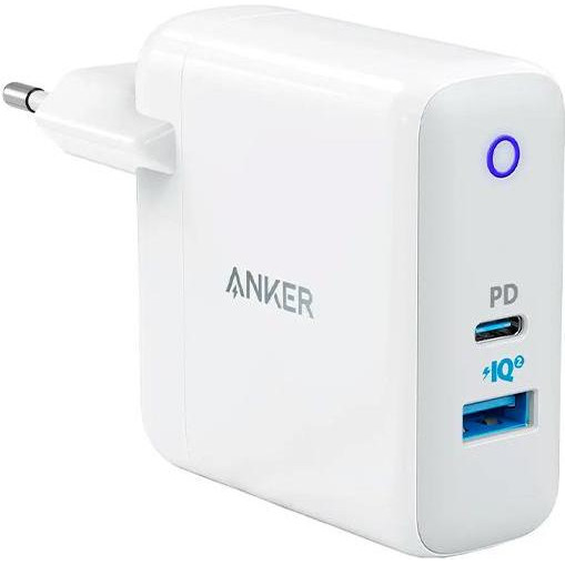 Anker PowerPort PD+ 2 – 20W 1xPD & 15W 1xUSB White (A2636G21) - зображення 1