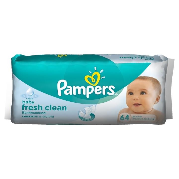 Pampers Влажные салфетки Baby Fresh Clean 64 шт - зображення 1