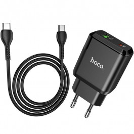   Hoco N5 Favor 20W PD+QC3.0 + USB Type-C to USB Type-C Black