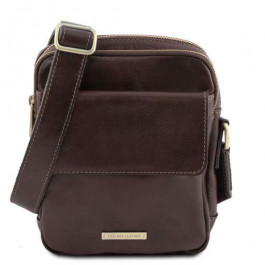 Tuscany Leather Темно-коричнева чоловіча сумочка через плече  TL141915 Dark Brown