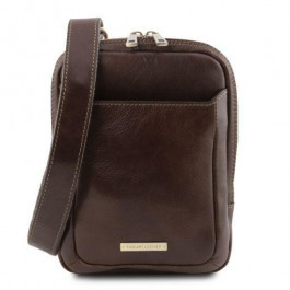 Tuscany Leather Темно-коричнева чоловіча шкіряна сумка месенджер  TL141914 Dark Brown