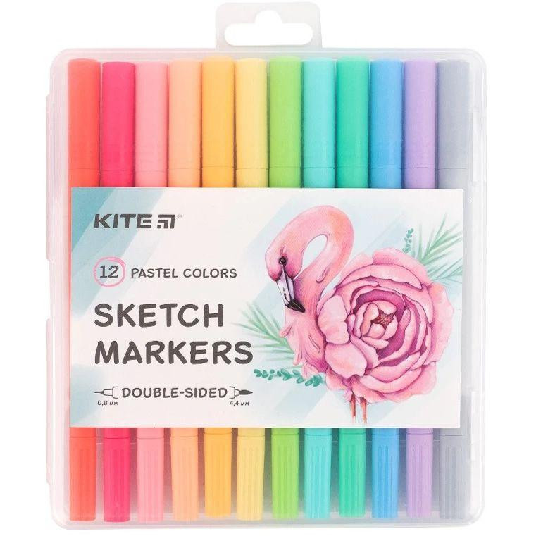Kite Маркер  Pastel sketch, 12 кольорів (K22-045) - зображення 1