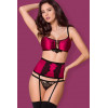 Obsessive Комплект  861-5SEGмалиновий set (З чорним 76341, L/XL) (76341) - зображення 1