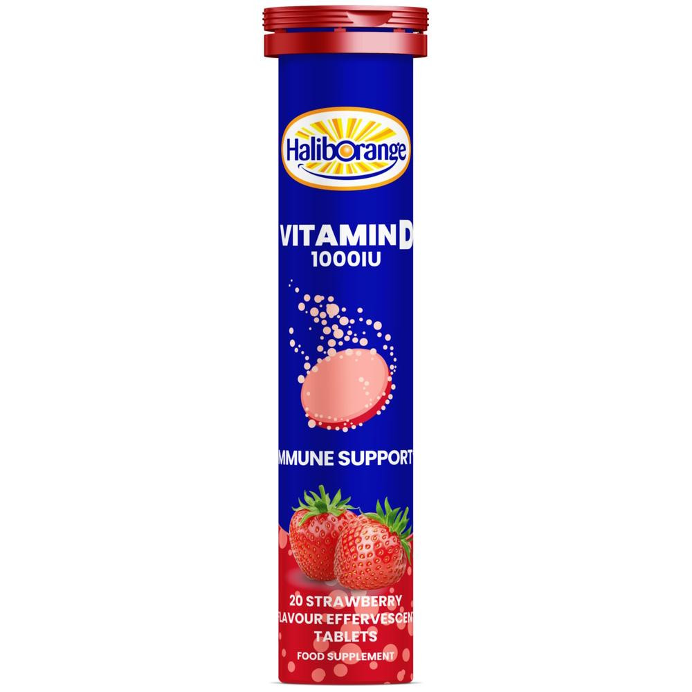 Haliborange Vitamin D 1000 IU, 20 шипучих таблеток Клубника - зображення 1