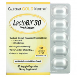   California Gold Nutrition LactoBif Probiotics 30 Billion CFU 60 капсул