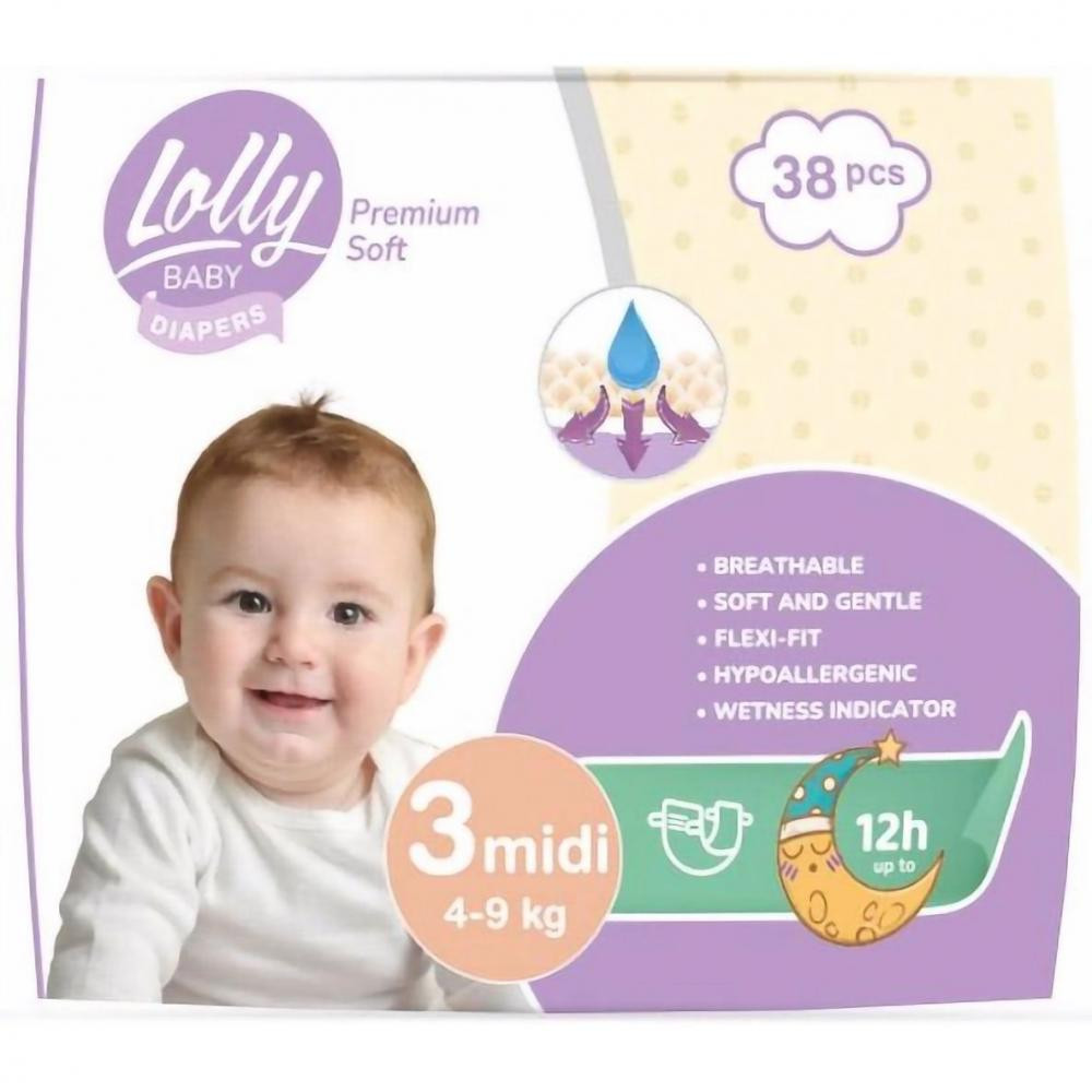 Lolly baby Premium Soft Midi 3, 38 шт - зображення 1