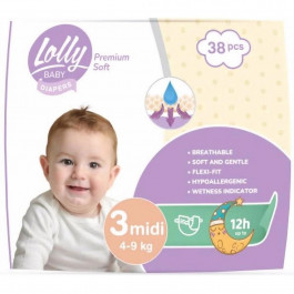 Lolly baby Premium Soft Midi 3, 38 шт