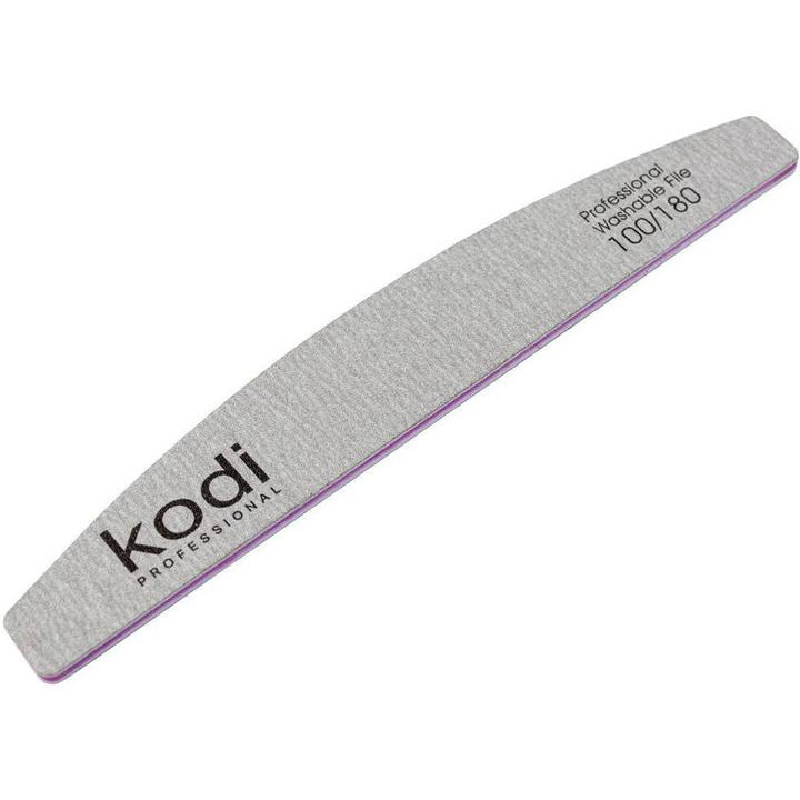 Kodi Professional Пилочка для нігтів  №94 у формі Півмісяць 100/180 сірий бокові елементи: фіолетові 178x28x4 мм (2010 - зображення 1