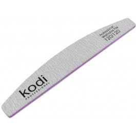 Kodi Professional Пилочка для нігтів  №90 у формі Півмісяць 120/120 сірий бокові елементи: фіолетові 178x28x4 мм (2010