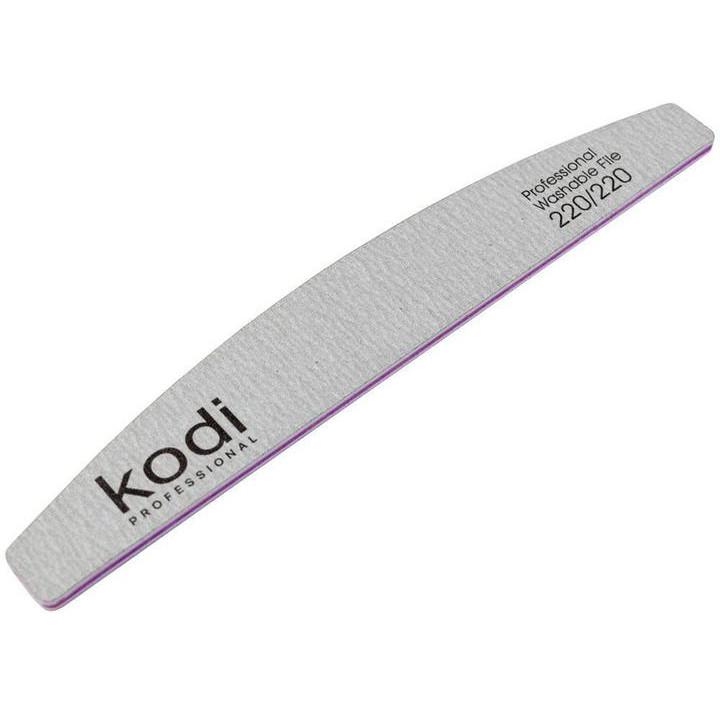 Kodi Professional Пилочка для нігтів  №93 у формі Півмісяць 220/220 сірий бокові елементи: фіолетові 178x28x4 мм (2010 - зображення 1