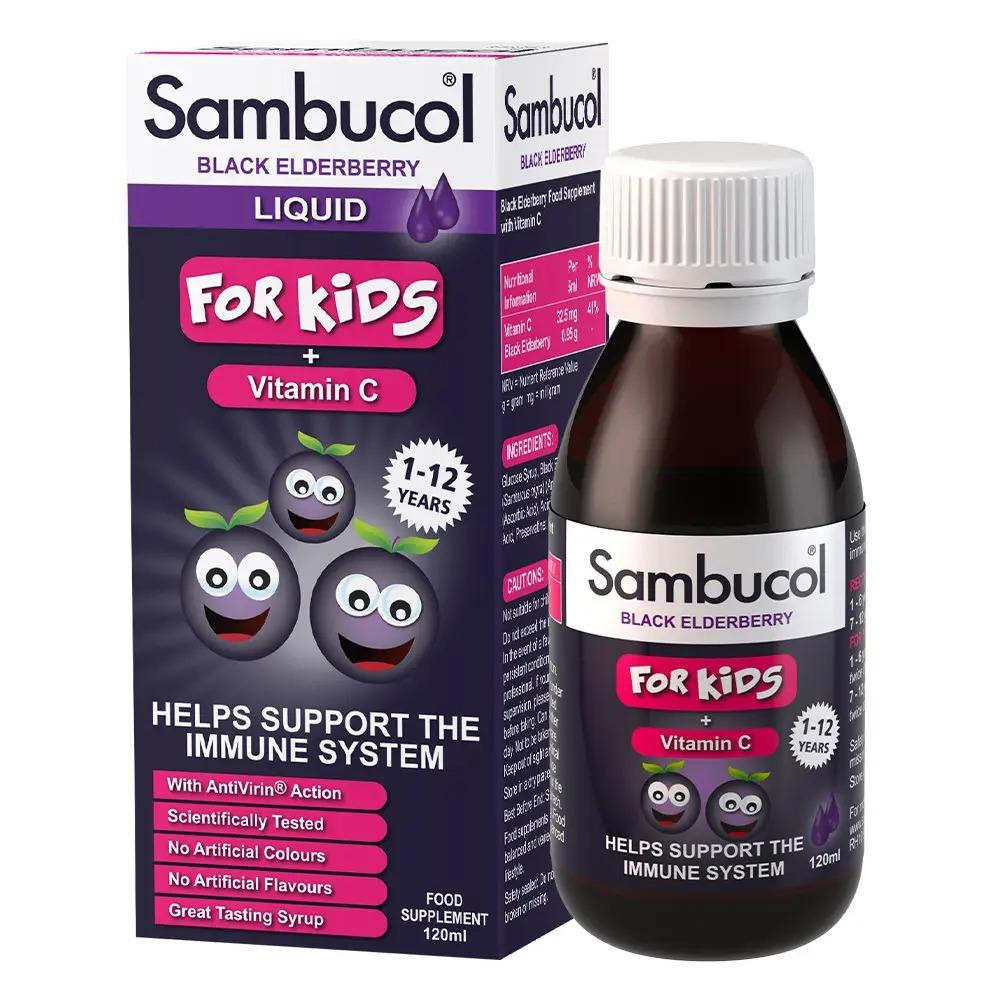 Sambucol Самбукол сироп для імунітету Чорна бузина + Вітамін С для дітей від 1 року  (Kids Liquid) 120 мл - зображення 1