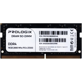 Prologix 16 GB SO-DIMM DDR4 2666 MHz (PRO16GB2666D4S)